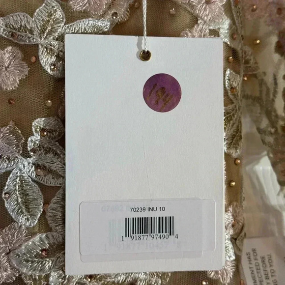 MAC DUGGAL Embroidered V Neck Long Sleeve Trumpet Gown NWT 70239 - Picture 6 of 10